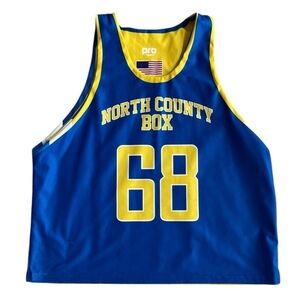 Unisex Jersey Blue Yellow Reversible Jersey Shirt North County Box Cali Tank Top